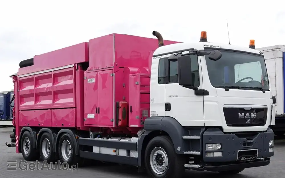 MAN TGS 35.480 / 8X4 / KOPARKA SSĄCA /  ASENIZACYJNY / ŁADOWARKA PRÓŻNIOWA / WUKO / MTS SAUGBAGGER / STEROWANIE RADIOWE / 