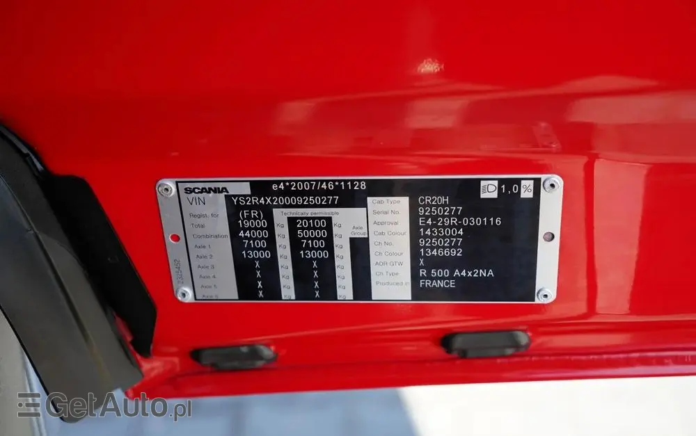 SCANIA R 500 / HYDRAULIKA / RETARDER / 