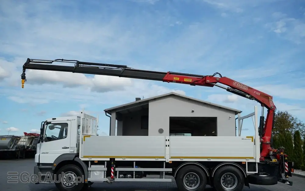 MERCEDES-BENZ / AXOR 2633 / 6X4 / SKRZYNIOWY - 6,55 M / MOCNA PODŁOGA / HDS FASSI F155 / wysów: 10 M / MAX UDŹWIG 6 000 KG / MANUAL  / STEROWANIE RADIOWE / 
