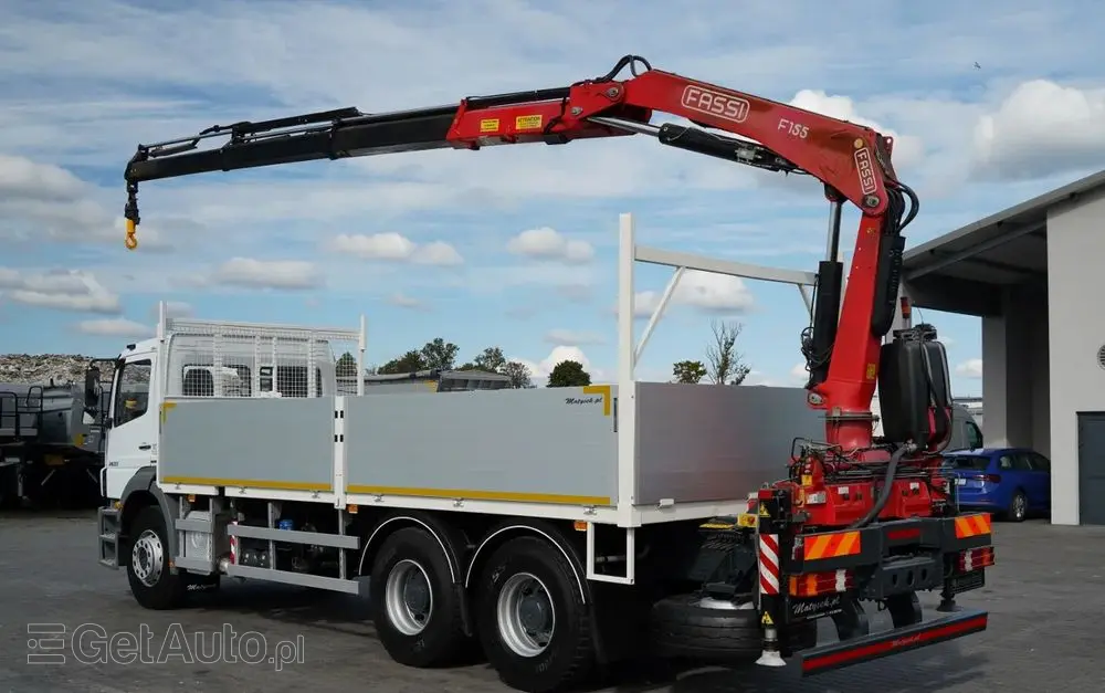 MERCEDES-BENZ / AXOR 2633 / 6X4 / SKRZYNIOWY - 6,55 M / MOCNA PODŁOGA / HDS FASSI F155 / wysów: 10 M / MAX UDŹWIG 6 000 KG / MANUAL  / STEROWANIE RADIOWE / 