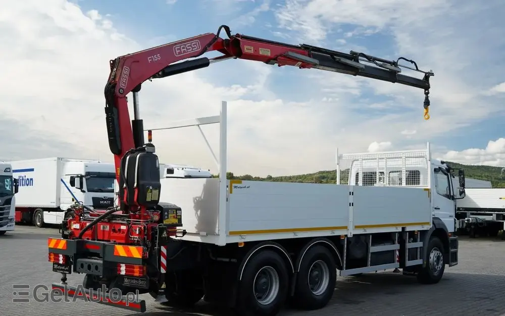 MERCEDES-BENZ / AXOR 2633 / 6X4 / SKRZYNIOWY - 6,55 M / MOCNA PODŁOGA / HDS FASSI F155 / wysów: 10 M / MAX UDŹWIG 6 000 KG / MANUAL  / STEROWANIE RADIOWE / 