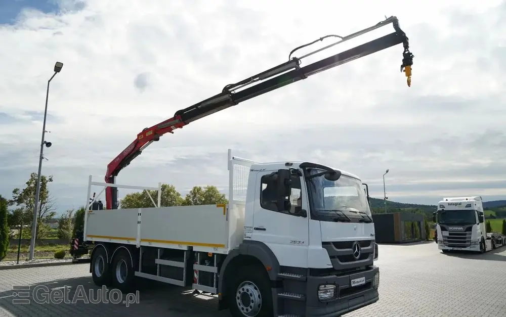 MERCEDES-BENZ / AXOR 2633 / 6X4 / SKRZYNIOWY - 6,55 M / MOCNA PODŁOGA / HDS FASSI F155 / wysów: 10 M / MAX UDŹWIG 6 000 KG / MANUAL  / STEROWANIE RADIOWE / 