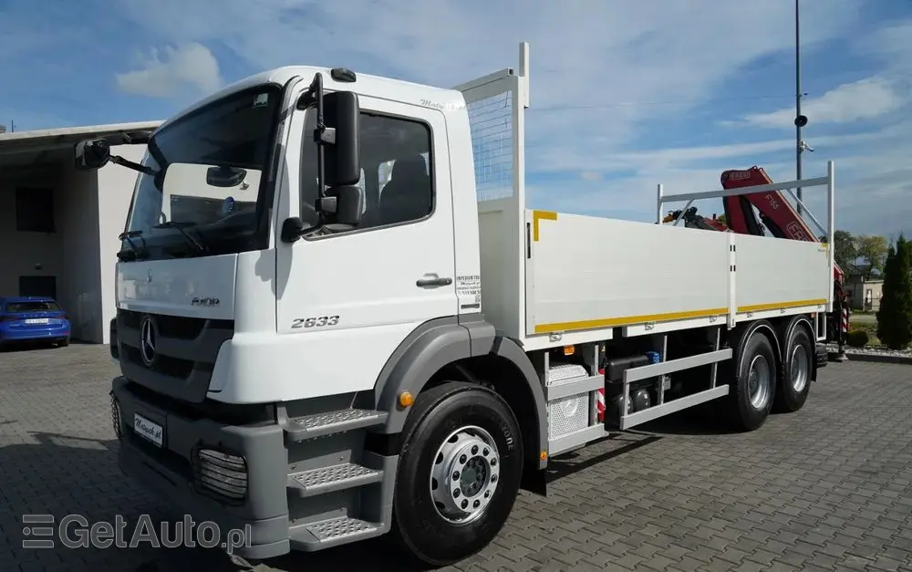 MERCEDES-BENZ / AXOR 2633 / 6X4 / SKRZYNIOWY - 6,55 M / MOCNA PODŁOGA / HDS FASSI F155 / wysów: 10 M / MAX UDŹWIG 6 000 KG / MANUAL  / STEROWANIE RADIOWE / 