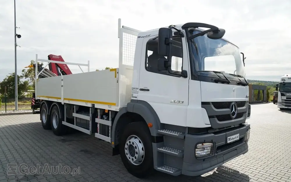 MERCEDES-BENZ / AXOR 2633 / 6X4 / SKRZYNIOWY - 6,55 M / MOCNA PODŁOGA / HDS FASSI F155 / wysów: 10 M / MAX UDŹWIG 6 000 KG / MANUAL  / STEROWANIE RADIOWE / 