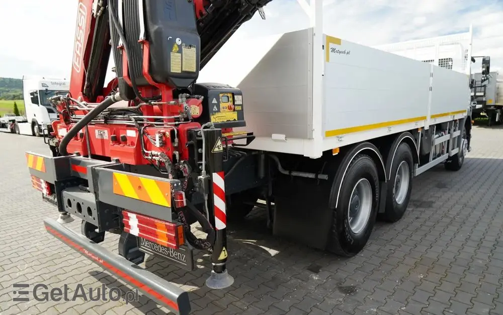 MERCEDES-BENZ / AXOR 2633 / 6X4 / SKRZYNIOWY - 6,55 M / MOCNA PODŁOGA / HDS FASSI F155 / wysów: 10 M / MAX UDŹWIG 6 000 KG / MANUAL  / STEROWANIE RADIOWE / 