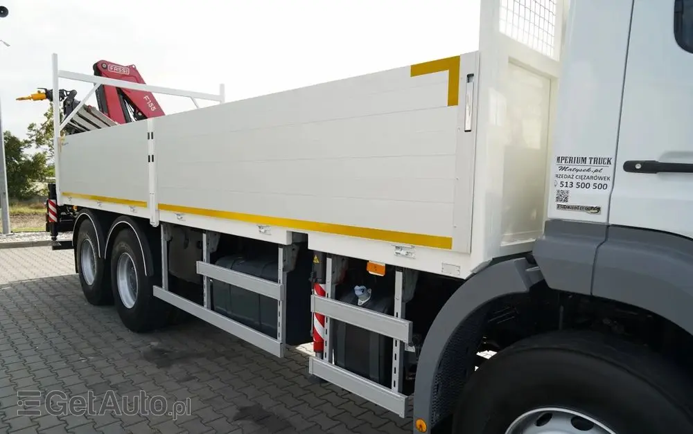 MERCEDES-BENZ / AXOR 2633 / 6X4 / SKRZYNIOWY - 6,55 M / MOCNA PODŁOGA / HDS FASSI F155 / wysów: 10 M / MAX UDŹWIG 6 000 KG / MANUAL  / STEROWANIE RADIOWE / 