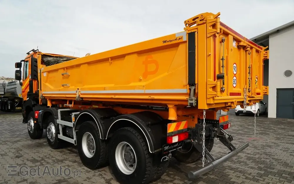 RENAULT K 480 / 8x4 / WYWROTKA DWUSTRONNA / HYDROBURTA / KLAPODRZWI  / SPROWADZONY / PO KONTRAKCIE SERWISOWYM 