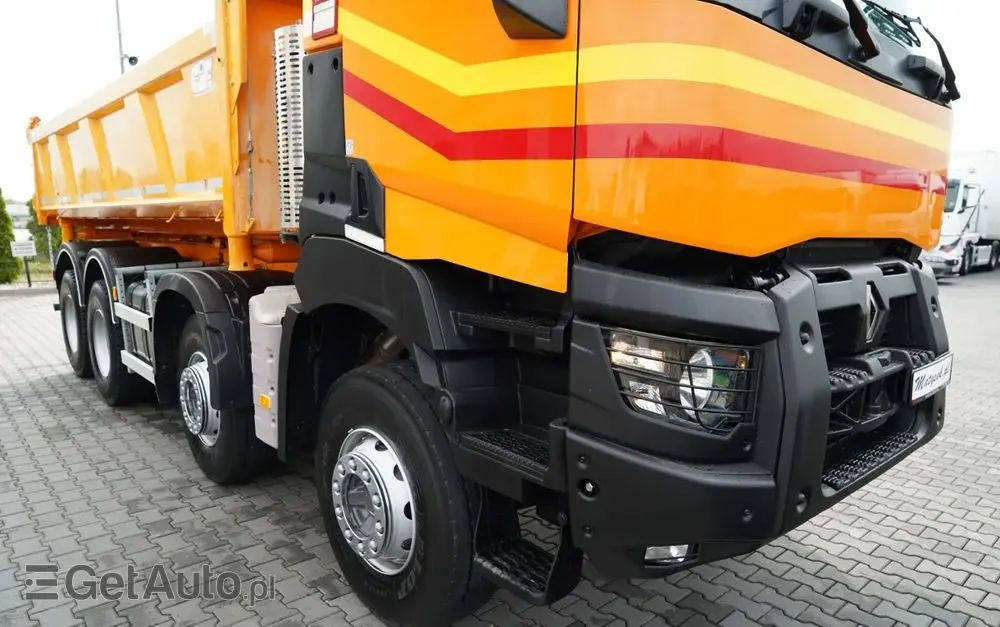 RENAULT K 480 / 8x4 / WYWROTKA DWUSTRONNA / HYDROBURTA / KLAPODRZWI  / SPROWADZONY / PO KONTRAKCIE SERWISOWYM 