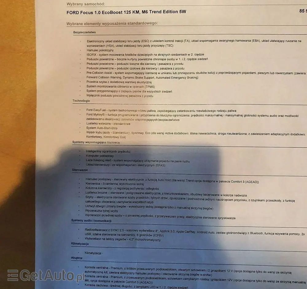 FORD Focus 1.0 EcoBoost Trend Edition