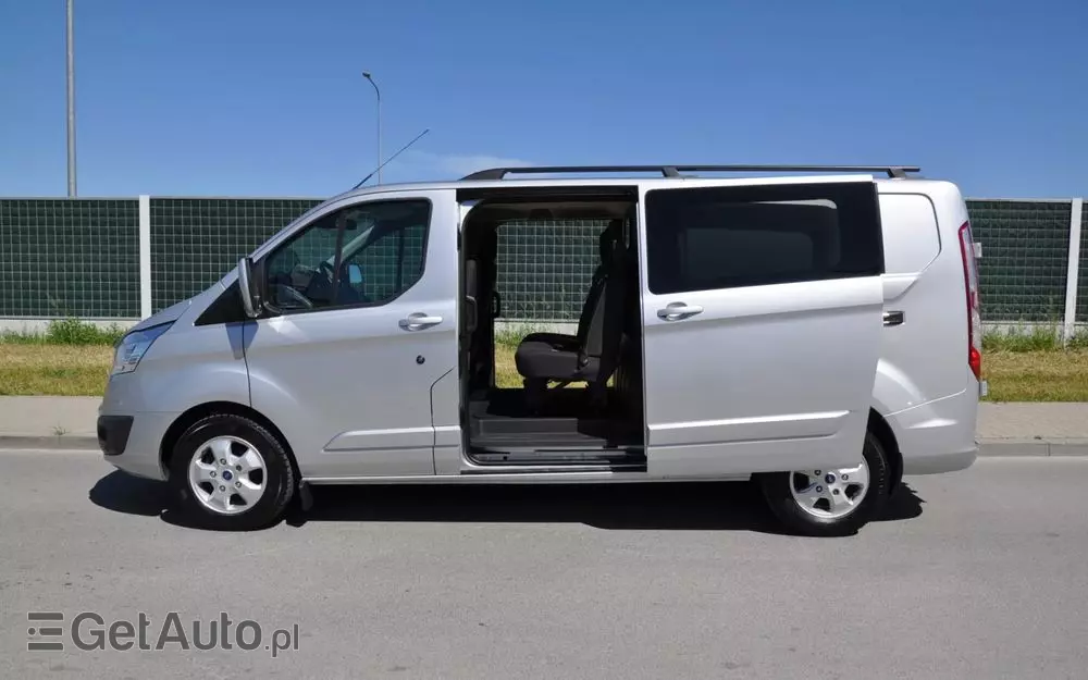 FORD TRANSIT CUSTOM 170 KM M6 Limited DCiV 290 L2 5 osobowy Brygadowy Krajowy I Właściciel Serwisowany Drzwi przesuwne z dwóch stron 