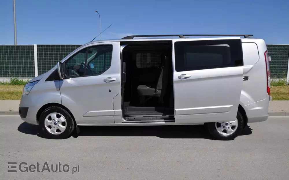FORD TRANSIT CUSTOM 170 KM M6 Limited DCiV 290 L2 5 osobowy Brygadowy Krajowy I Właściciel Serwisowany Drzwi przesuwne z dwóch stron 