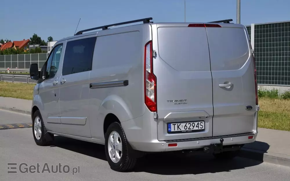 FORD TRANSIT CUSTOM 170 KM M6 Limited DCiV 290 L2 5 osobowy Brygadowy Krajowy I Właściciel Serwisowany Drzwi przesuwne z dwóch stron 