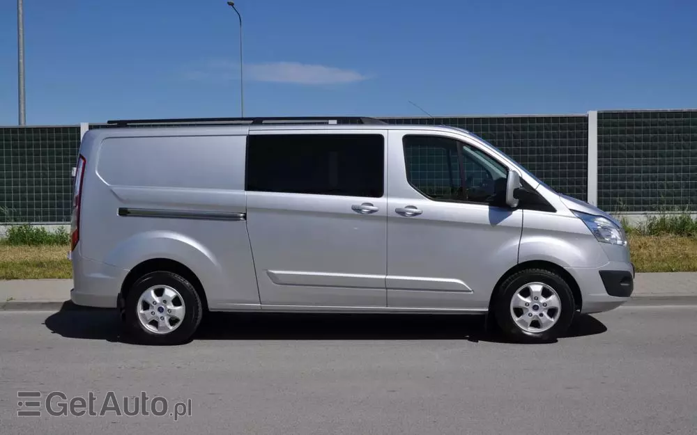 FORD TRANSIT CUSTOM 170 KM M6 Limited DCiV 290 L2 5 osobowy Brygadowy Krajowy I Właściciel Serwisowany Drzwi przesuwne z dwóch stron 