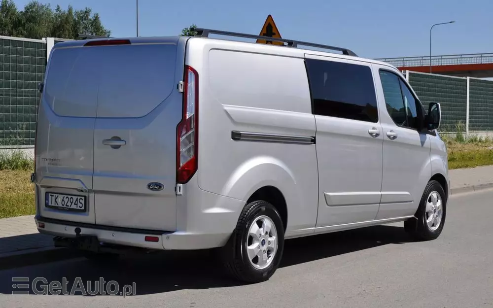 FORD TRANSIT CUSTOM 170 KM M6 Limited DCiV 290 L2 5 osobowy Brygadowy Krajowy I Właściciel Serwisowany Drzwi przesuwne z dwóch stron 
