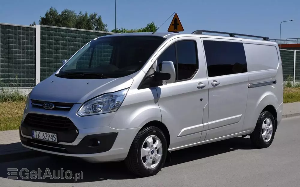 FORD TRANSIT CUSTOM 170 KM M6 Limited DCiV 290 L2 5 osobowy Brygadowy Krajowy I Właściciel Serwisowany Drzwi przesuwne z dwóch stron 