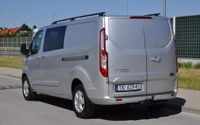 FORD TRANSIT CUSTOM 170 KM M6 Limited DCiV 290 L2 5 osobowy Brygadowy Krajowy I Właściciel Serwisowany Drzwi przesuwne z dwóch stron 