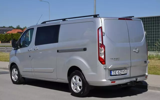 FORD TRANSIT CUSTOM 170 KM M6 Limited DCiV 290 L2 5 osobowy Brygadowy Krajowy I Właściciel Serwisowany Drzwi przesuwne z dwóch stron 