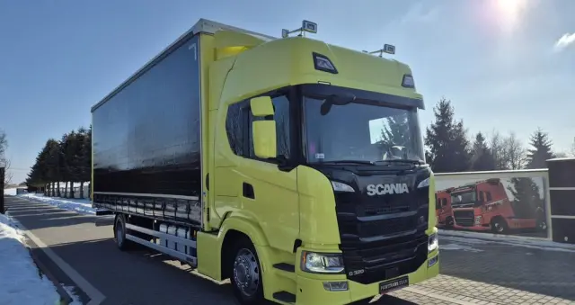 SCANIA SCANIA///G320///2021///RETARDER ///FIRANKA///VECON///18000KG/// DŁUGOŚĆ 8.10///20 EUROPALET// DACH PODNOSZONY///SKÓRY/// WAGA///FULL LED///KLIMA POSTOJOWA///BOGATA WERSJA///PERFEKCYJNY STAN 