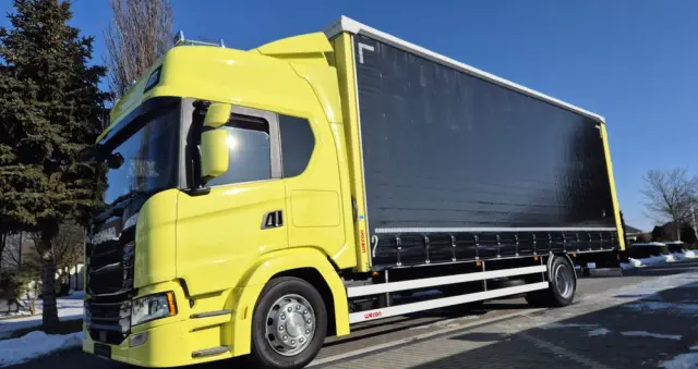 SCANIA SCANIA///G320///2021///RETARDER ///FIRANKA///VECON///18000KG/// DŁUGOŚĆ 8.10///20 EUROPALET// DACH PODNOSZONY///SKÓRY/// WAGA///FULL LED///KLIMA POSTOJOWA///BOGATA WERSJA///PERFEKCYJNY STAN 