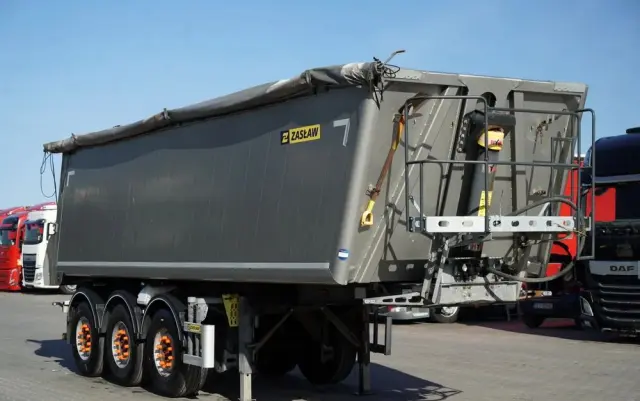 ZASLAW WYWROTKA ALUMINIOWA / 35 m3 / 2x OŚ  PODNOSZONA / OSIE SAF 