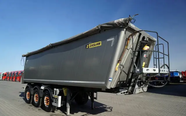 ZASLAW WYWROTKA ALUMINIOWA / 35 m3 / 2x OŚ  PODNOSZONA / OSIE SAF 