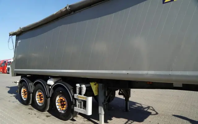 ZASLAW WYWROTKA ALUMINIOWA / 35 m3 / 2x OŚ  PODNOSZONA / OSIE SAF 