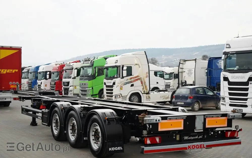 KÖGEL NACZEPA PODKONTENEROWA /  UNIWERSALNA  / ROZSUWANY TYŁ / DO WSZYSTKICH KONTENERÓW 