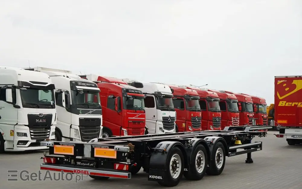 KÖGEL NACZEPA PODKONTENEROWA /  UNIWERSALNA  / ROZSUWANY TYŁ / DO WSZYSTKICH KONTENERÓW 