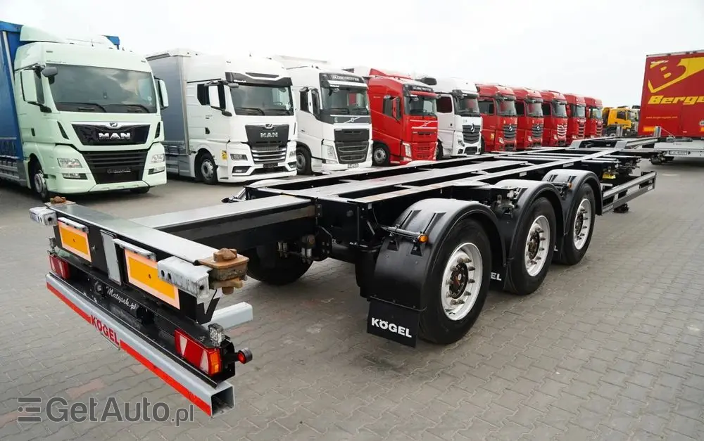 KÖGEL NACZEPA PODKONTENEROWA /  UNIWERSALNA  / ROZSUWANY TYŁ / DO WSZYSTKICH KONTENERÓW 