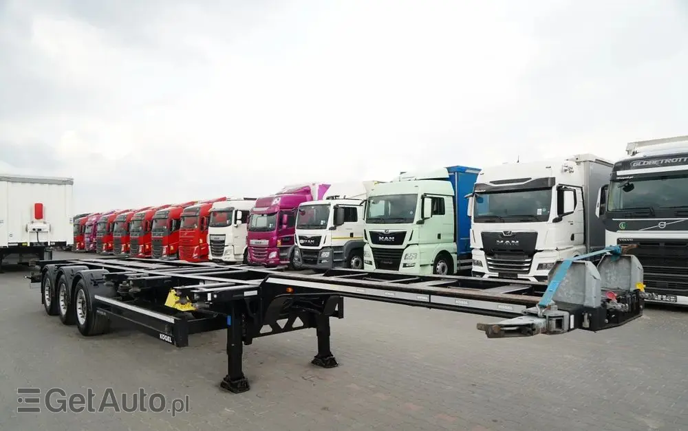 KÖGEL NACZEPA PODKONTENEROWA /  UNIWERSALNA  / ROZSUWANY TYŁ / DO WSZYSTKICH KONTENERÓW 