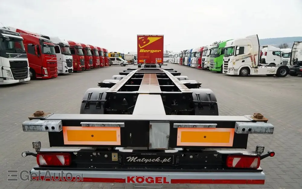 KÖGEL NACZEPA PODKONTENEROWA /  UNIWERSALNA  / ROZSUWANY TYŁ / DO WSZYSTKICH KONTENERÓW 