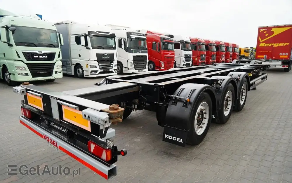 KÖGEL NACZEPA PODKONTENEROWA /  UNIWERSALNA  / ROZSUWANY TYŁ / DO WSZYSTKICH KONTENERÓW 