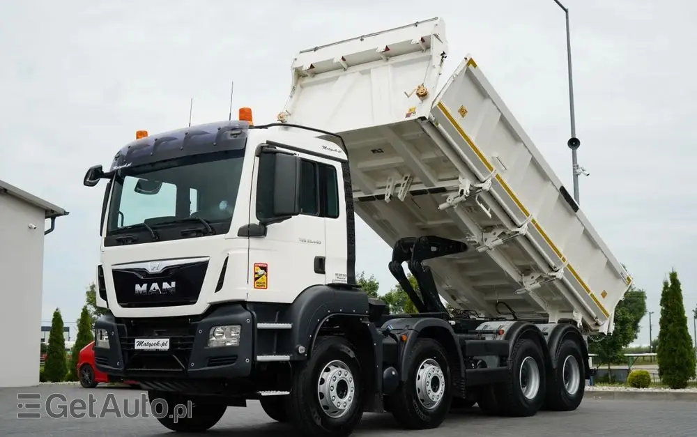 MAN TGS 35.440 / 8X4 / WYWROTKA 2 STR. / HYDROBURTA / BORDMATIC / ZABUDOWA MEILLER KIPPER 