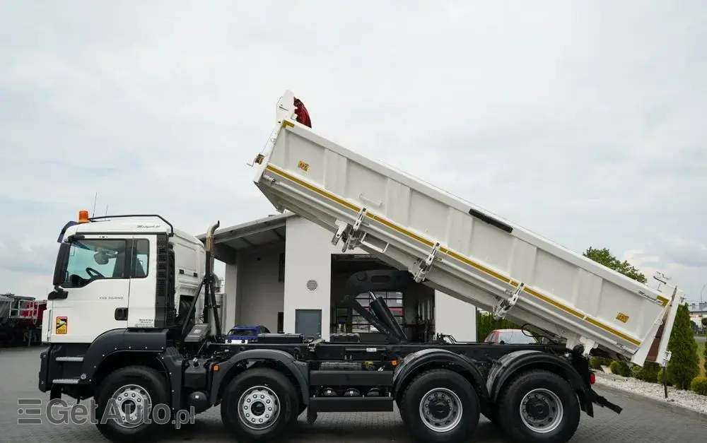 MAN TGS 35.440 / 8X4 / WYWROTKA 2 STR. / HYDROBURTA / BORDMATIC / ZABUDOWA MEILLER KIPPER 