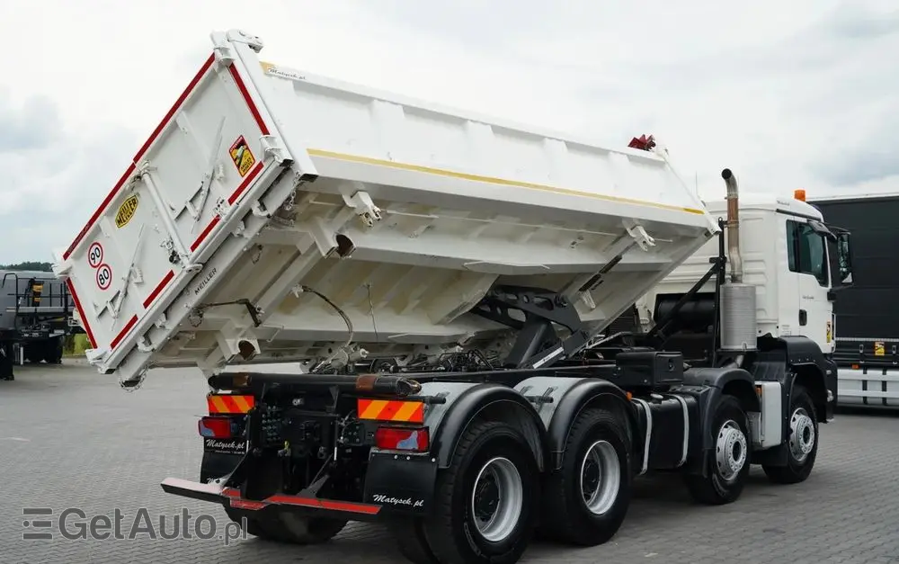MAN TGS 35.440 / 8X4 / WYWROTKA 2 STR. / HYDROBURTA / BORDMATIC / ZABUDOWA MEILLER KIPPER 