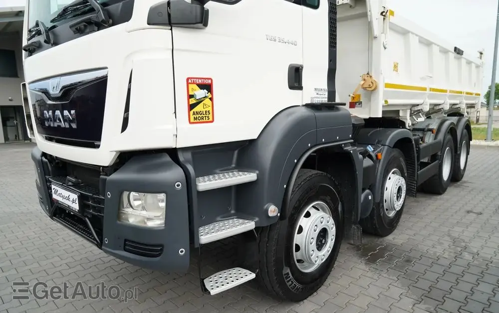 MAN TGS 35.440 / 8X4 / WYWROTKA 2 STR. / HYDROBURTA / BORDMATIC / ZABUDOWA MEILLER KIPPER 