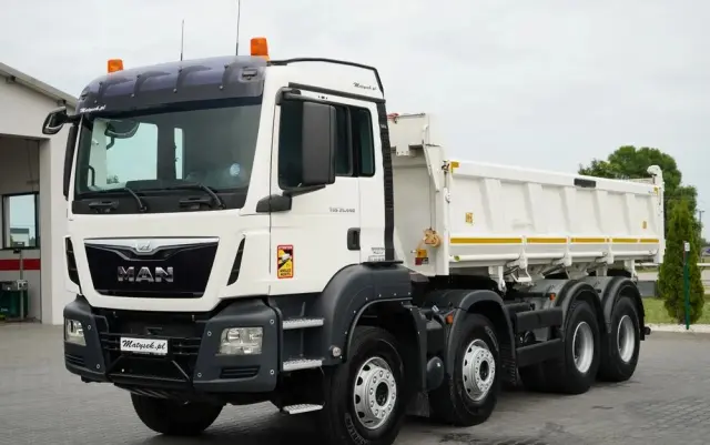 MAN TGS 35.440 / 8X4 / WYWROTKA 2 STR. / HYDROBURTA / BORDMATIC / ZABUDOWA MEILLER KIPPER 
