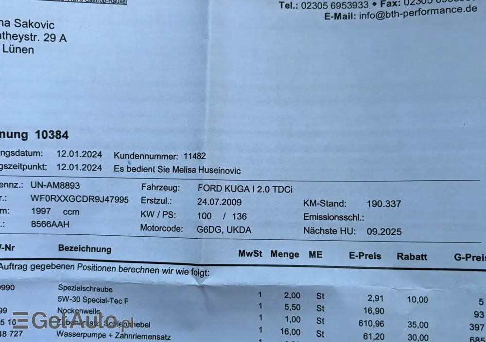 FORD Kuga 2.0 TDCi 2x4 Titanium