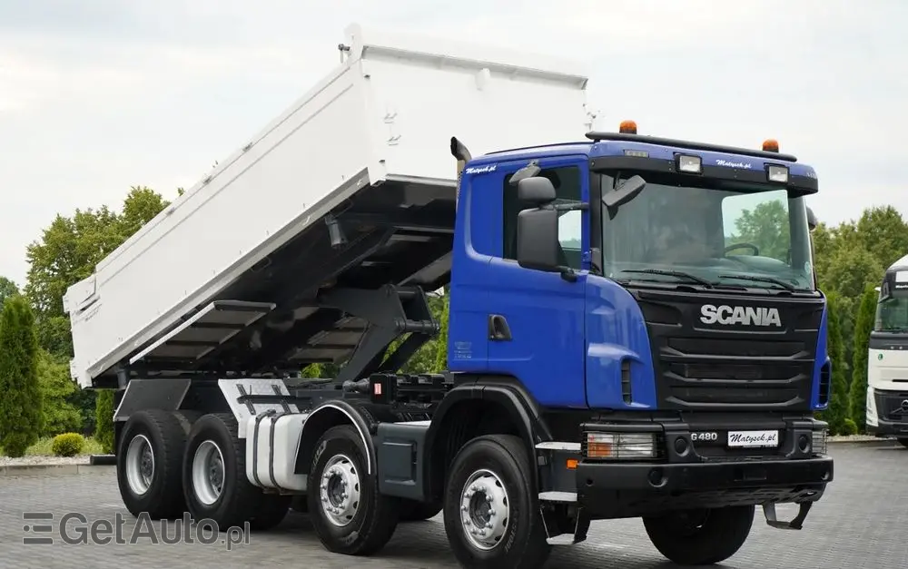 SCANIA G 480 / 8x4 / WYWROTKA DWUSTRONNA / HYDROBURTA / MANUAL 