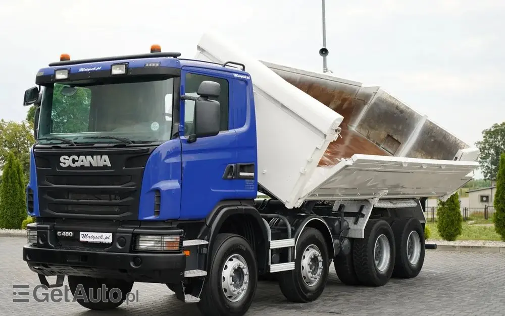 SCANIA G 480 / 8x4 / WYWROTKA DWUSTRONNA / HYDROBURTA / MANUAL 