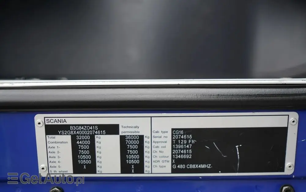 SCANIA G 480 / 8x4 / WYWROTKA DWUSTRONNA / HYDROBURTA / MANUAL 