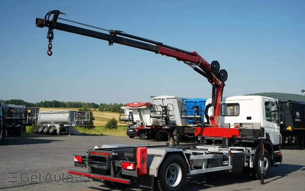 SCANIA P 280 / 4X2 / SIŁOWNIK DO WYWROTU / + HDS HMF 635 / UDŹWIG 1 500 KG / MAX WYSÓW 7 M / STEROWANIE RADIOWE / EURO 6 