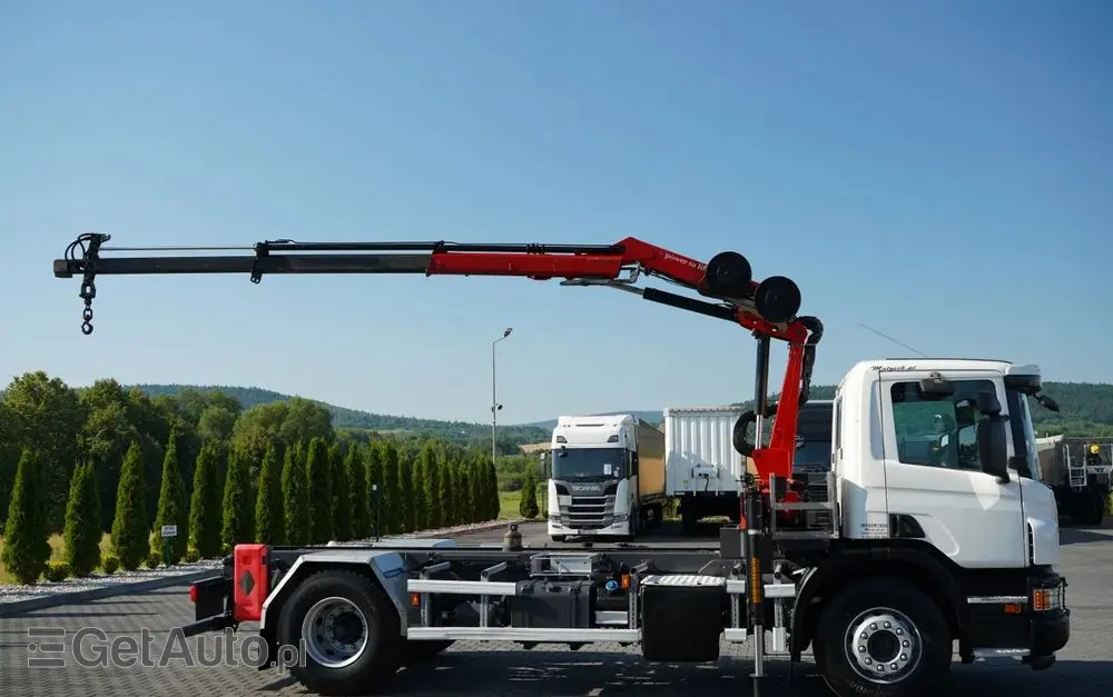SCANIA P 280 / 4X2 / SIŁOWNIK DO WYWROTU / + HDS HMF 635 / UDŹWIG 1 500 KG / MAX WYSÓW 7 M / STEROWANIE RADIOWE / EURO 6 