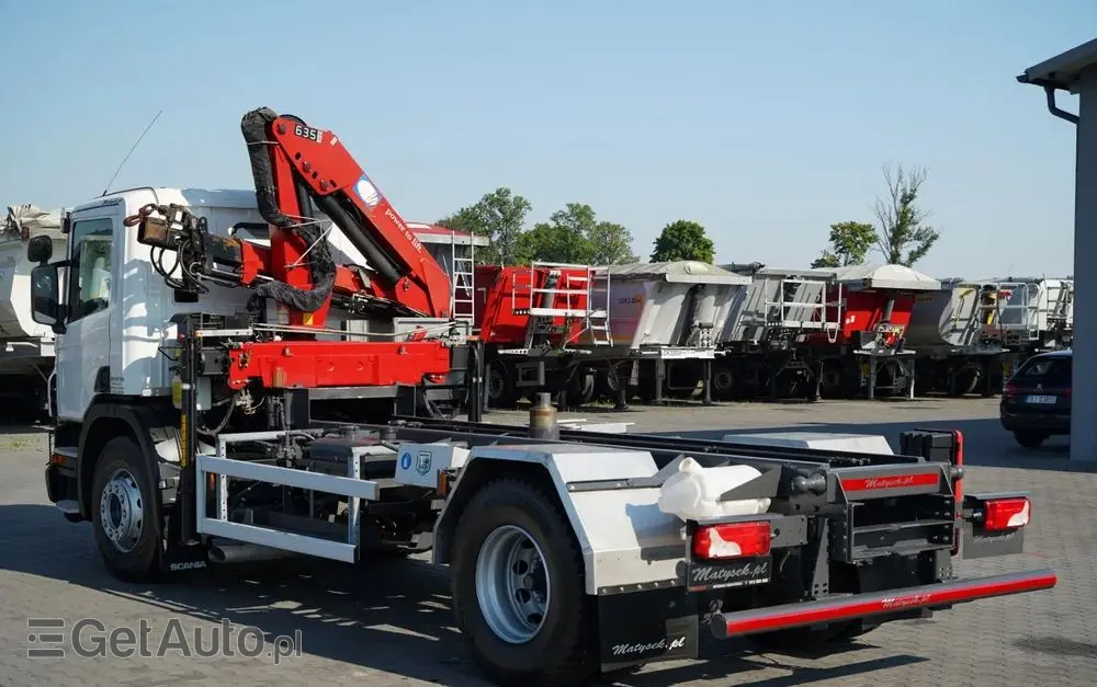 SCANIA P 280 / 4X2 / SIŁOWNIK DO WYWROTU / + HDS HMF 635 / UDŹWIG 1 500 KG / MAX WYSÓW 7 M / STEROWANIE RADIOWE / EURO 6 