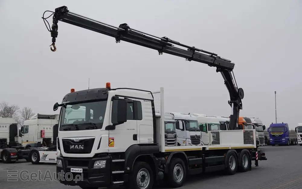 MAN MAN TGS 35.480 / 8x4 / HDS HIAB 288 EP-5 wysów : 12.7 M / SKRZYNIOWY - 7,4 M / UDŹWIG : 9400 KG / EURO 6 / STEROWANIE RADIOWE 