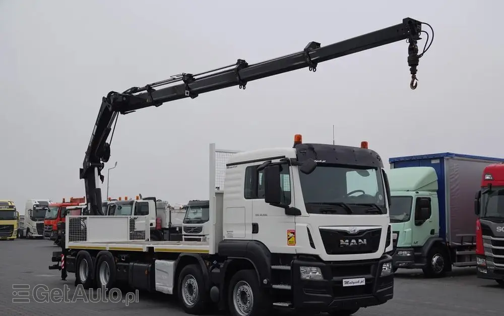 MAN MAN TGS 35.480 / 8x4 / HDS HIAB 288 EP-5 wysów : 12.7 M / SKRZYNIOWY - 7,4 M / UDŹWIG : 9400 KG / EURO 6 / STEROWANIE RADIOWE 