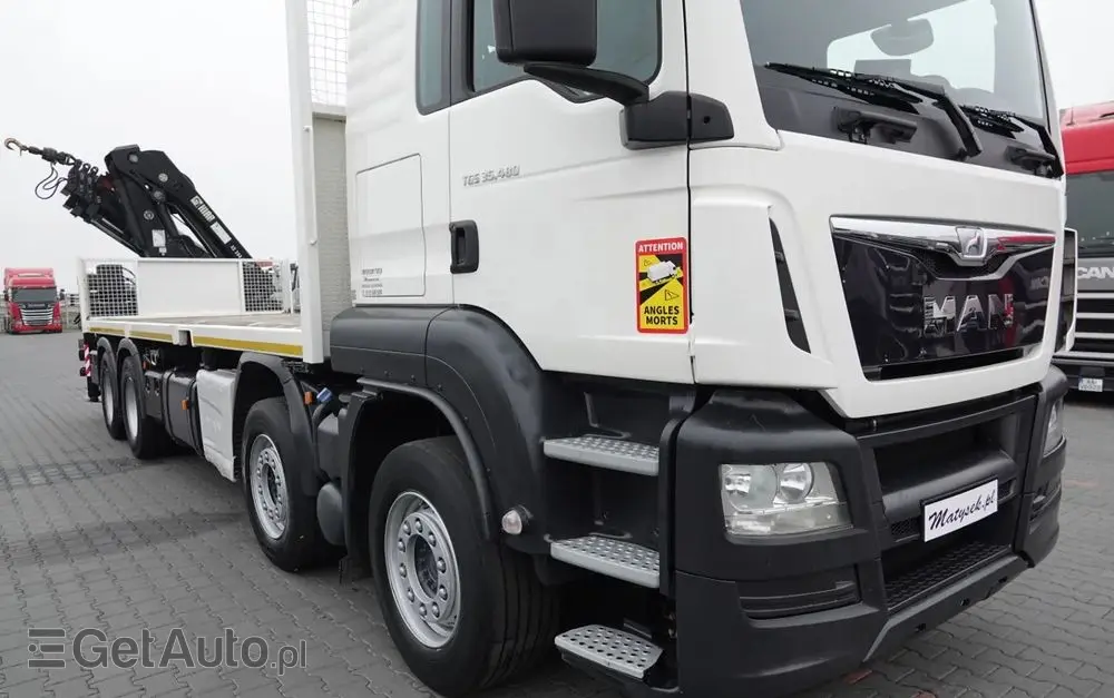 MAN MAN TGS 35.480 / 8x4 / HDS HIAB 288 EP-5 wysów : 12.7 M / SKRZYNIOWY - 7,4 M / UDŹWIG : 9400 KG / EURO 6 / STEROWANIE RADIOWE 