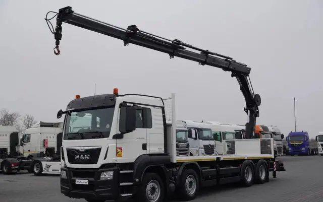 MAN MAN TGS 35.480 / 8x4 / HDS HIAB 288 EP-5 wysów : 12.7 M / SKRZYNIOWY - 7,4 M / UDŹWIG : 9400 KG / EURO 6 / STEROWANIE RADIOWE 