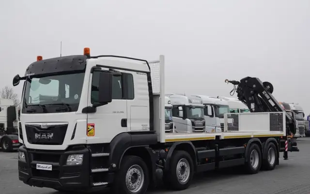MAN MAN TGS 35.480 / 8x4 / HDS HIAB 288 EP-5 wysów : 12.7 M / SKRZYNIOWY - 7,4 M / UDŹWIG : 9400 KG / EURO 6 / STEROWANIE RADIOWE 