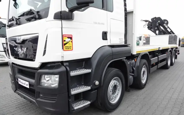MAN MAN TGS 35.480 / 8x4 / HDS HIAB 288 EP-5 wysów : 12.7 M / SKRZYNIOWY - 7,4 M / UDŹWIG : 9400 KG / EURO 6 / STEROWANIE RADIOWE 